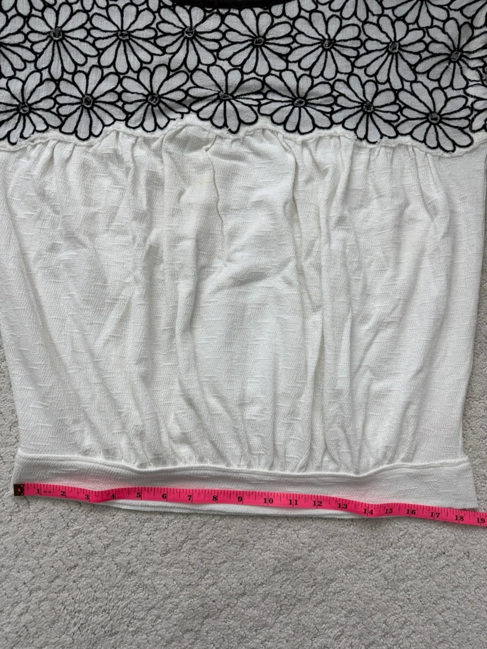 Free‎ People Georgia Bubble top Ivory with black Floral design large